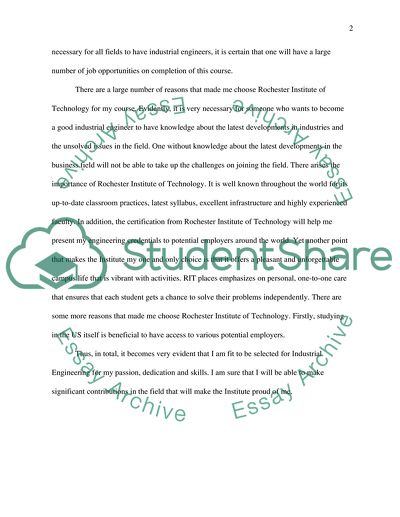 Why RIT and Indutrial Engineering