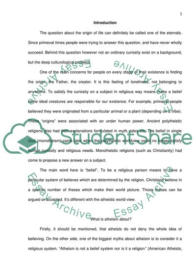 Origin of Life in Atheism and Christianity