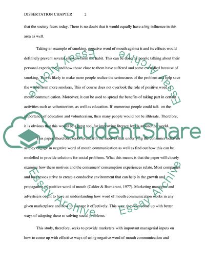 Word Mouth in Advertising