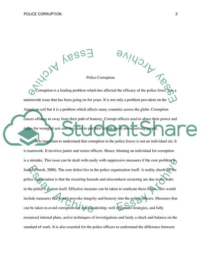 Police Corruption and Its Prevention