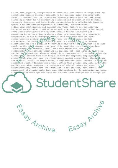 Co-opetition as a Business Srategy