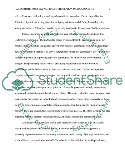 Partnership for sexual health promotion in adolescent