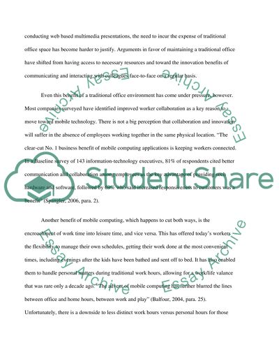 Current mobile computing and the benefits