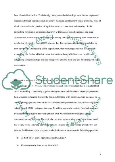 The Use of Social Networking among Students in the Age Groups of 13-17 Years
