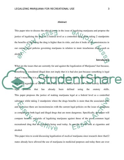 Legalizing Marijuana for Recreational Use