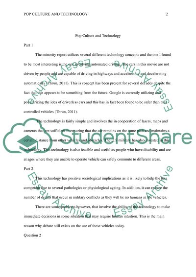 Pop Culture and Technology Assignment