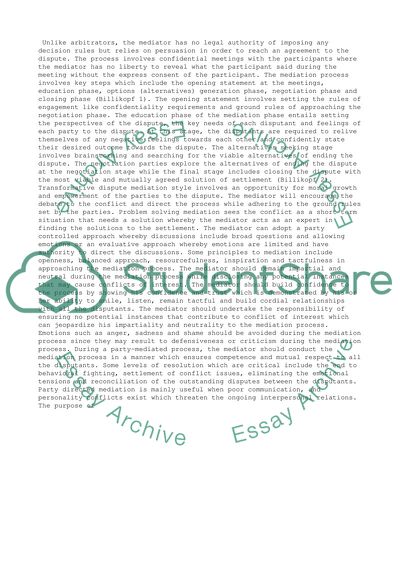 Conflict Resolution - Mediation 2