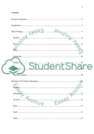 Preparing the Marketing Audit for Market Entry - Sony Corporation
