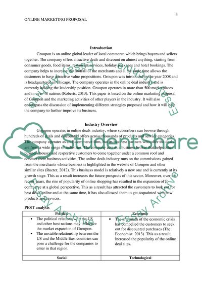 Online Marketing Proposal at Groupon Company