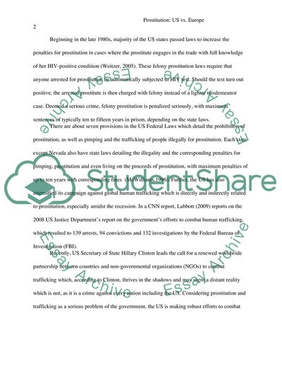 Prostitution in the US and Europe