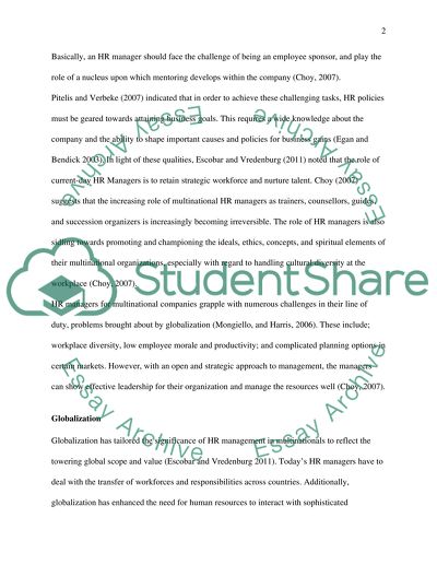 International and Comparative Human Resources Management