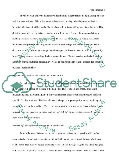 Human and Animal Interrelationships