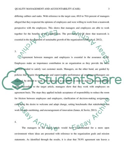 Quality Management and Accountability