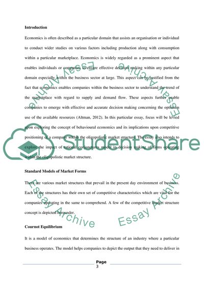 Standard Models of Market Forms
