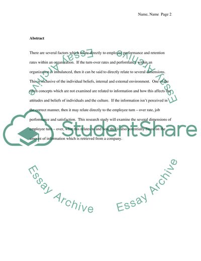 Organizational Turn Over and Relationships to the Distribution of Information
