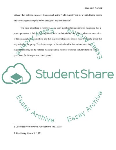 Membership Requirements in an Organized Crime Group