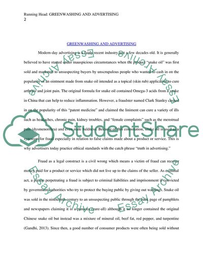 Greenwashing and Advertising Issues