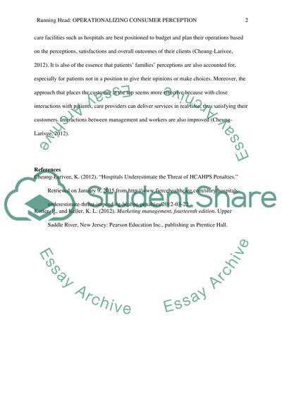 Operationalizing the Consumer Perception