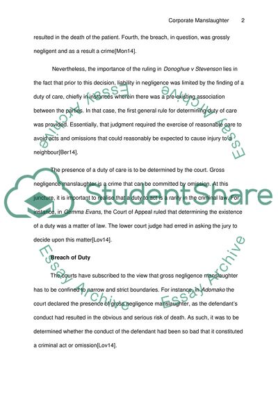 Elements of Gross Negligence Manslaughter