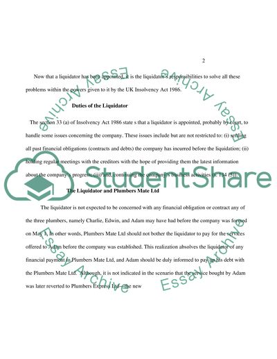 The Liquidator and Plumbers Mate Ltd