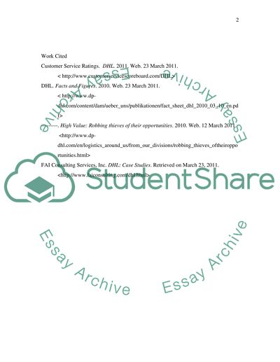 Businesss Current Strategies of DHL