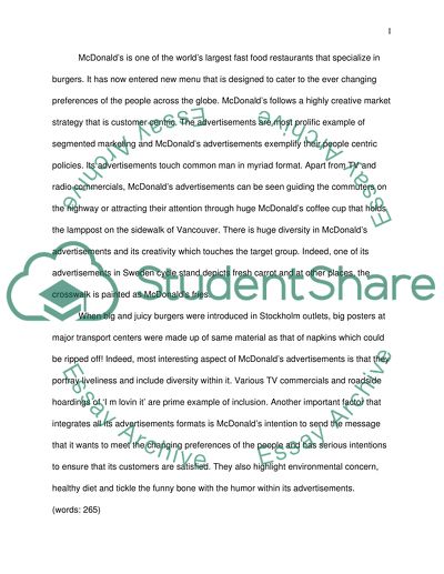 Marketing of McDonalds