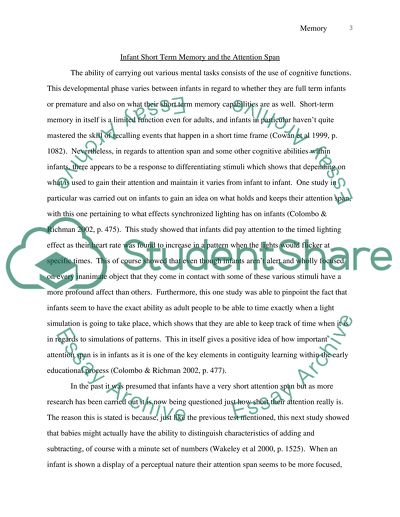 Infant Short Term Memory and the Attention Span