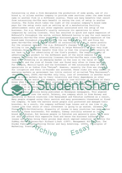 Outsourcing: risks and benefits