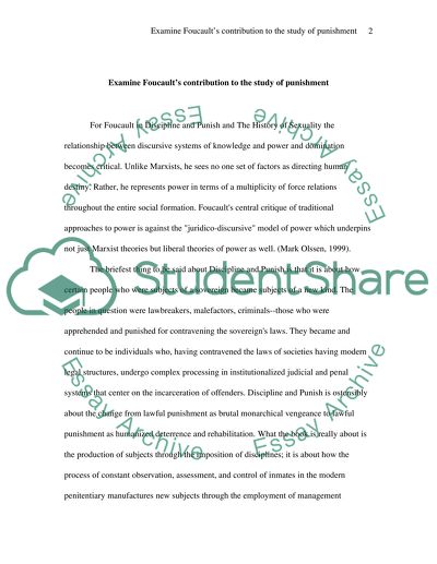 Foucaults Contribution to Punishment Theory