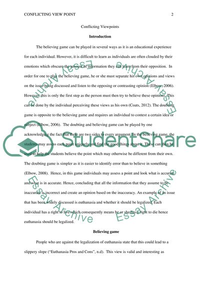 The Doubting Game as Opposite to the Believing Game