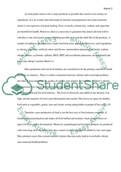 Mass Production of Food