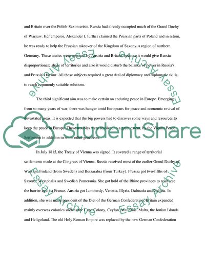 What Were the Aims of the Peacemakers at the Congress of Vienna