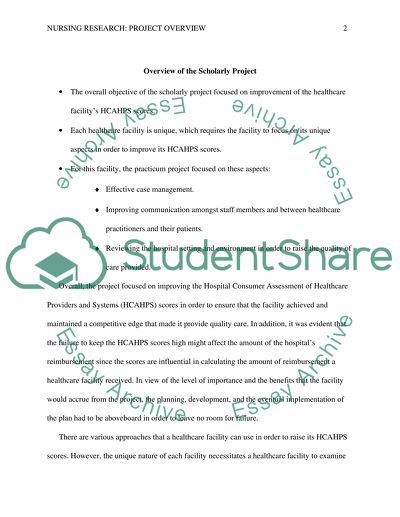 Nursing Research: Project Overview