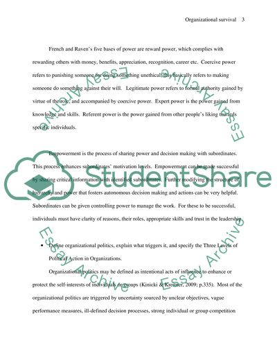 Organizational Survival