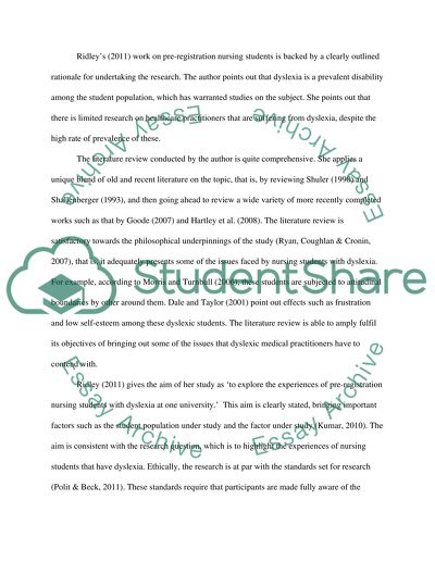 The Experiences of Nursing Students with Dyslexia
