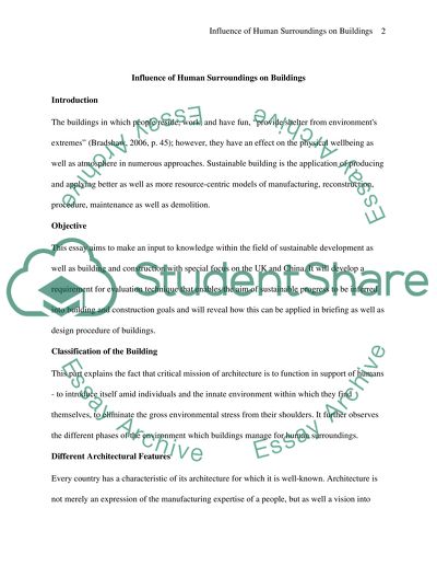 Human Surroundings influence the buildings