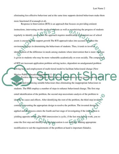 Positive Behavioural Intervention Supports