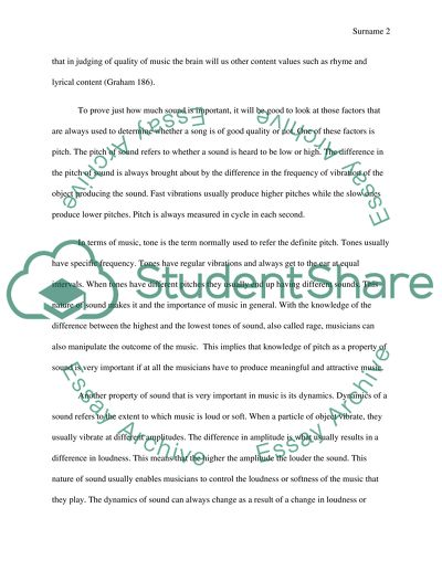 Sound as the Basic Property of All Music