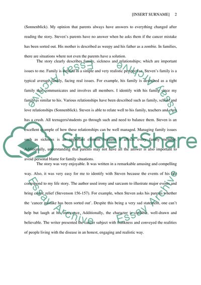 Reading response Drums, Girls & Dangerous Pie