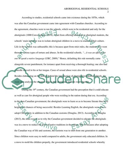 Aboriginal Residential Schools