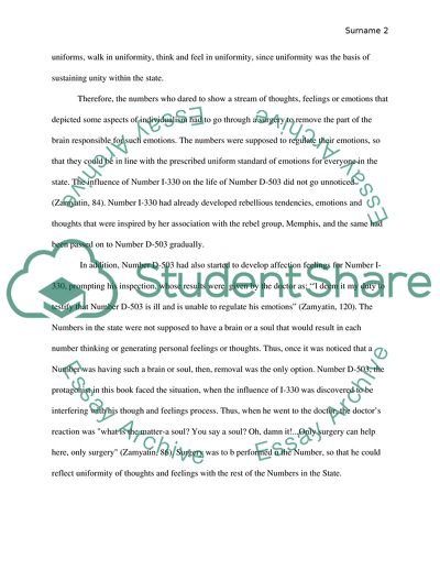 The Uniformity concept in We by Yevgeny Zamyatin