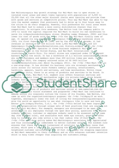 Analysis of Wal-Mart Company
