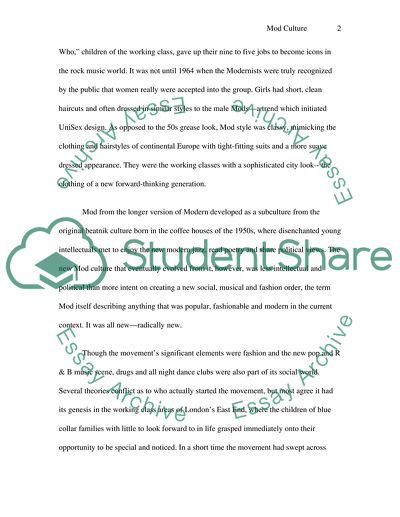 Mod Culture and Fashion