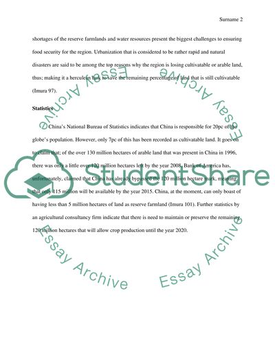 Water and Food Shortages in China