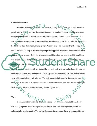 Children Observation in Child Development Center