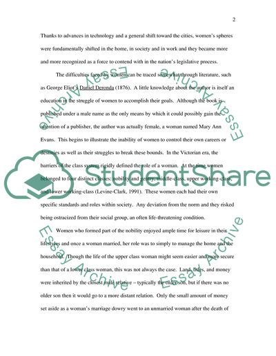 Account for changes, ststus and expectations of working class women in victorian period (england only)