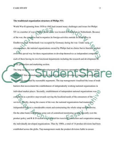 The Traditional Organization Structure of Philips NV