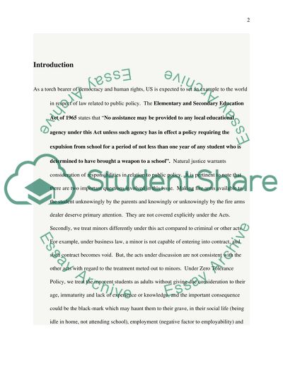 Zero Tolerance Policy in the K-12 United States Education System