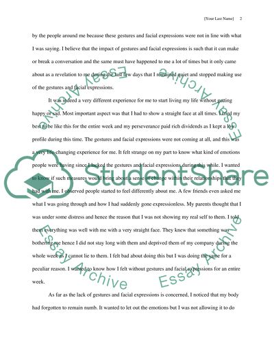 Gestures and Facial Expressions Experiment