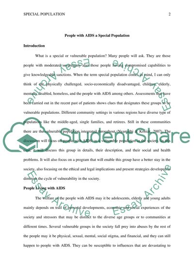 People with AIDS - a Special Population